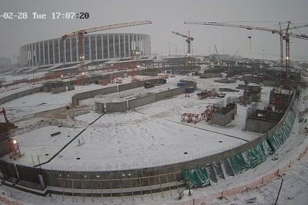 Цоколь будущей Ледовой арены бетонируют в Нижнем Новгороде