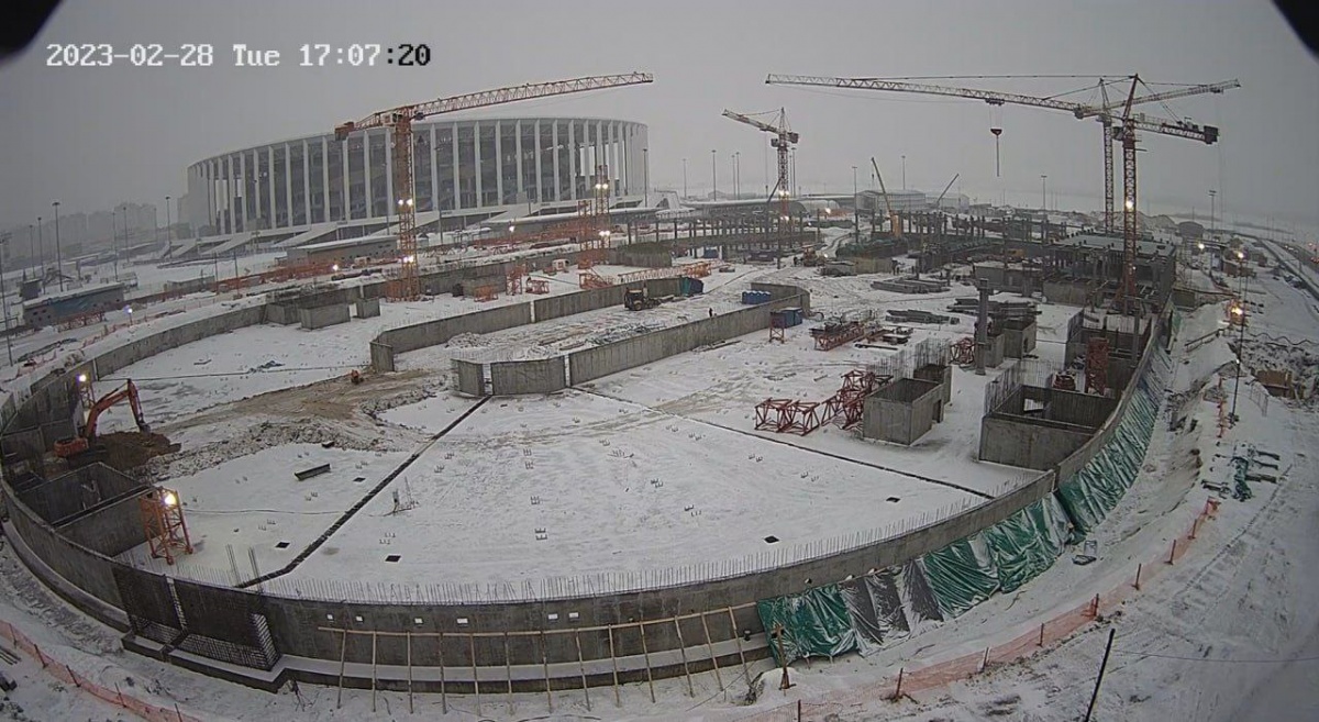 Цоколь будущей Ледовой арены бетонируют в Нижнем Новгороде