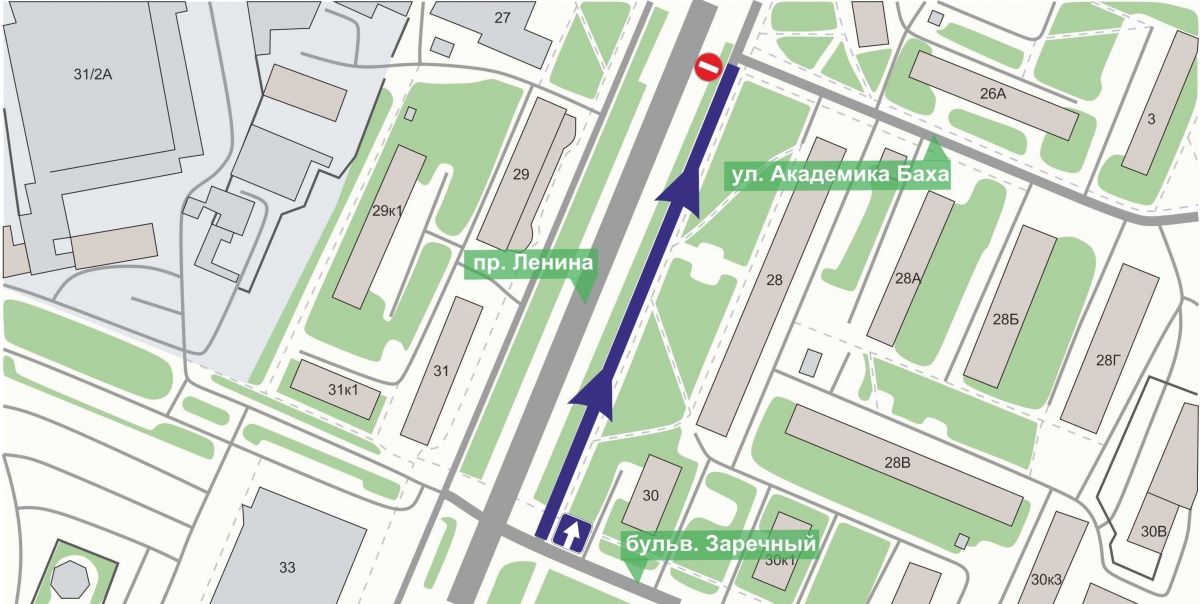 Движение на участке дублера проспекта Ленина будет односторонним - фото 1